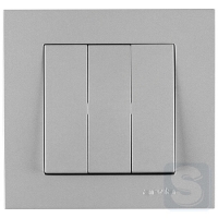 Вимикач триклавішний Arvia Electric KAREN Срібло (20 03 2000 254)